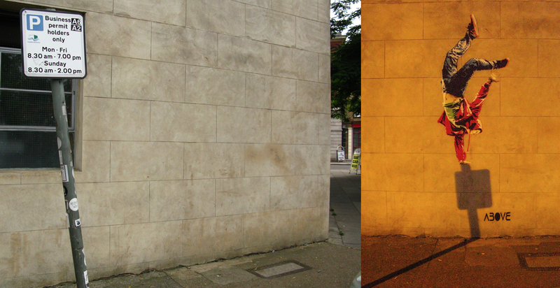 Illustration for article titled 7 Street Art Stencils That Interact With Their Surroundings
